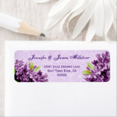 Paarse Lila Bloesems Vintage Bruiloft Label (Insitu)
