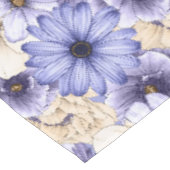 Paarse Lila Crème Bloemen Patroon Tafelkleed (Gekanteld)