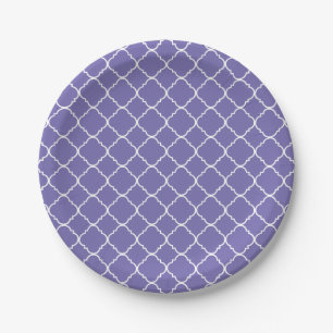 Paarse Lila en witte quatrefolie Papieren Bordje