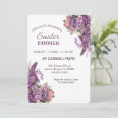 Paarse Lila Flora Rustiek Roos Paasfeest Kaart (Staand voorkant)