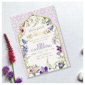 Paarse Lila Floral Eid Invitation Kaart