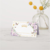 Paarse Lila Floral Gold Butterflies Quinceañera (Voorkant)