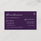 Paarse Lila gradiënt Glitter Stars met monogram Visitekaartje (Achterkant)