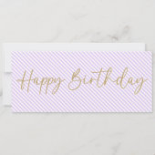 Paarse Lila Happy Birthday Gift Voucher Kaart (Achterkant)