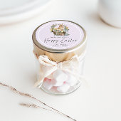 Paarse Lila Happy Easter Bunny Ronde Sticker