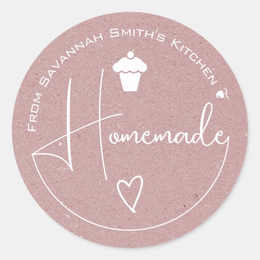 Paarse Lila homemade uit de keuken van Kraft Ronde Sticker (Voorkant)