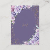 Paarse Lila Lavendel Bloemen Huwelijksreceptie Informatiekaartje (Achterkant)
