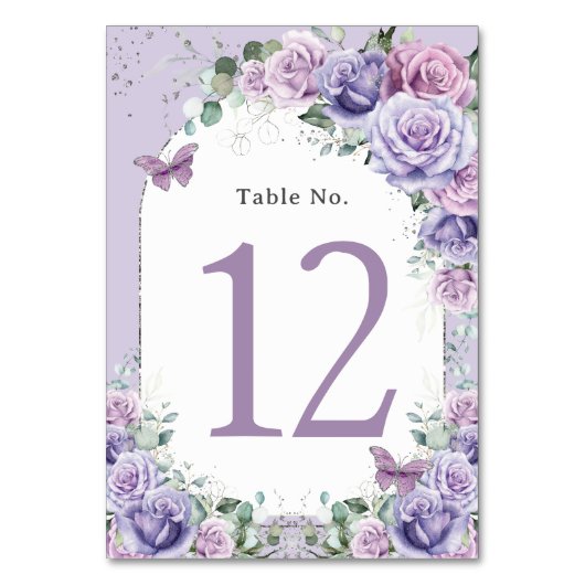 Paarse Lila Lavendel Bloemen Verjaardag Quinceañer Kaart (Voorkant)