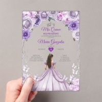 Paarse Lila Mis Quince 15 Anos Crown Quinceañera