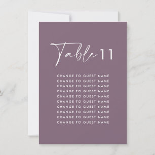 Paarse lila moderne huwelijkstafel zitgrafiek