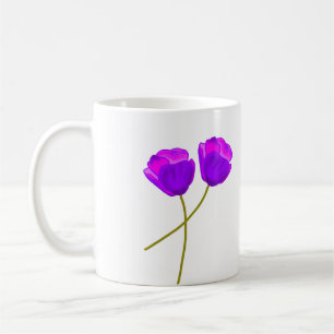 Paarse Lila papaverbloemen illustratie Koffiemok