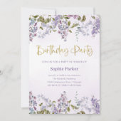 Paarse Lila | QR-code verjaardagsfeest Kaart (Voorkant)