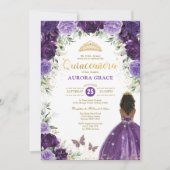 Paarse Lila Quinceañera Princess Mis Quince 15 Kaart (Voorkant)