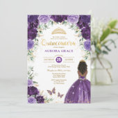 Paarse Lila Quinceañera Princess Mis Quince 15 Kaart (Staand voorkant)