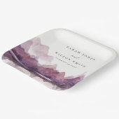 Paarse Lila Waterverf Bodemmeer Papieren Bordje (Gebogen)