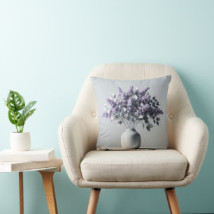 Paarse Lilacs en Silver Leaf Boeket Kussen