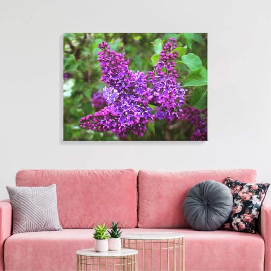 Paarse Lilacs op een lentedag Canvas Afdruk (Insitu (Woonkamer))