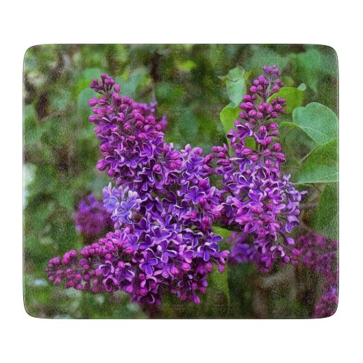 Paarse Lilacs op een lentedag Snijplank (Voorkant)