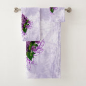 Paarse Lilacs Towel Set Bad Handdoek (Insitu)