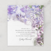 Paarse Lilacs Waterverf Wedding Charity Favors (Buitenkant ongevouwen)