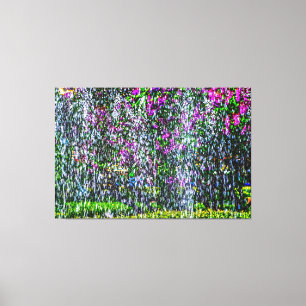 Paarse Lilacs White Water Abstract Art Canvas Afdruk