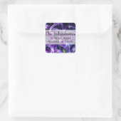 Paarse Lilies Wedding Return Label (Tas)