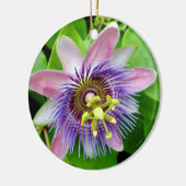 Paarse Lilikoi Passion Flower, kerstversiering Keramisch Ornament (Links)