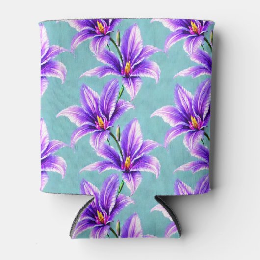 Paarse Lilly van het vallei Patroon Blikjeskoeler (Voorkant)