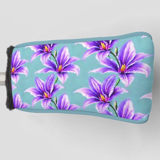 Paarse Lilly van het vallei Patroon Golfheadcover (Voorkant)