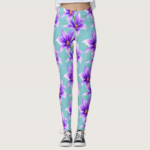 Paarse Lilly van het vallei Patroon Leggings