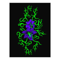 Paarse Lily Flower op zwart