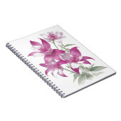 Paarse Lily Flowers Notitieboek (Rechterzijde)