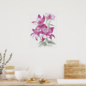 Paarse Lily Flowers Poster (Keuken)