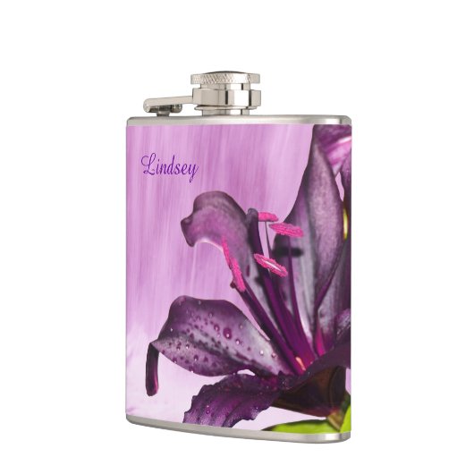 Paarse Lily met Waterfall Heupfles (Links)