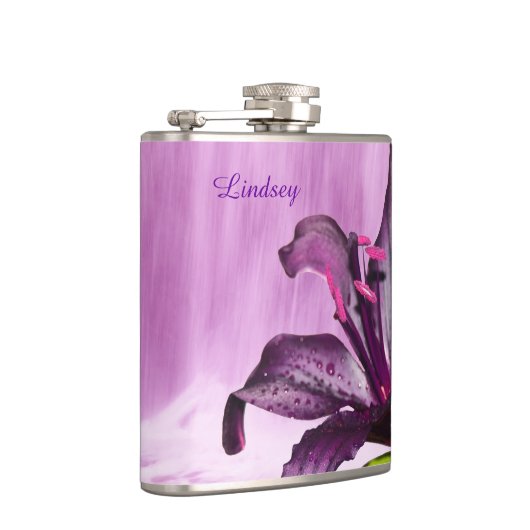 Paarse Lily met Waterfall Heupfles (Rechts)