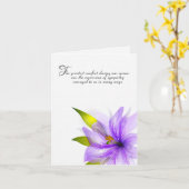 Paarse Lily Sympathie Dank u Kaart (Gele Bloem)