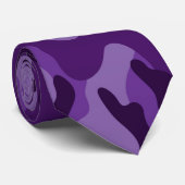 Paarse Lime Green Camo Two Tone Modern Stropdas (Opgerold)