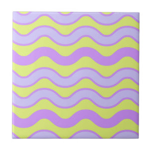 Paarse Limoen Groovy Stripe Moderne Lente Zomer Tegeltje