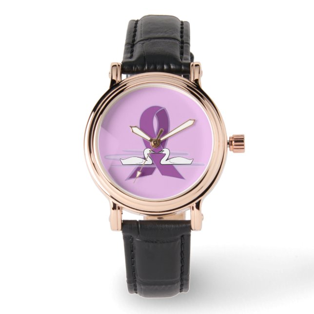 Paarse lint: Alzheimer, Epilepsie en Lupus Horloge (Voorkant)