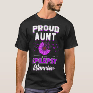 Paarse lint bloem trots tante neef nicht epile t-shirt