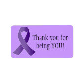 Paarse Lint DANK U labels (Voorkant)