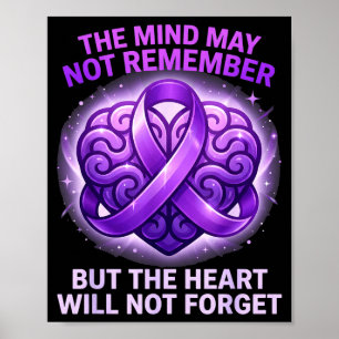 Paarse lint de geest kan zich alzheimer niet herin poster