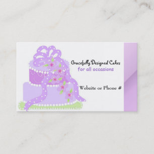 Paarse Lint Designer Cake Visitekaartje