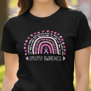 Paarse Lint Epilepsie Steun Regenboog Tri-Blend Shirt