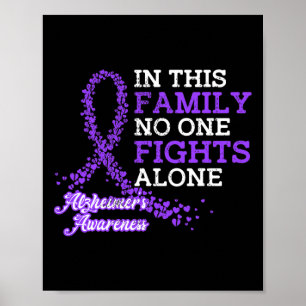 Paarse lint familie alzheimer bewustzijn poster