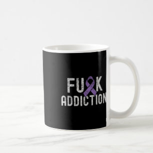 Paarse Lint FCK Verslaving Overdosis Awareness 1 Koffiemok