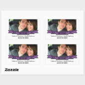Paarse Lint Foto Save the Date Stickers (Vel)