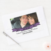 Paarse Lint Foto Save the Date Stickers (Envelop)