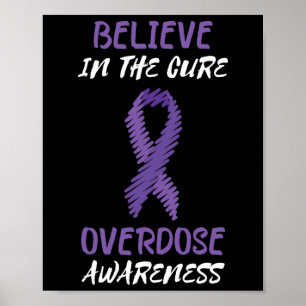 Paarse lint geloven in de remedie overdosis Awaren Poster