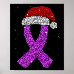 Paarse lint Kerstmuts Epilepsie Bewustzijn Sei Poster
